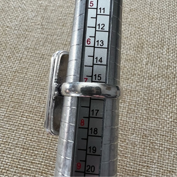 New Zebra Agate Lace Calcite Silver Overlay Ring Size 7.25 - Picture 4 of 6